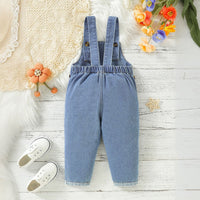 Boys Blue Patch Work Sleeveless Dungaree Jumpsuits   