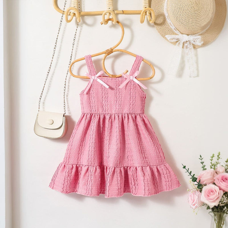 Girls Pink Strappy Fit & Flare Dress Casual Dresses Pink 6-9 M 