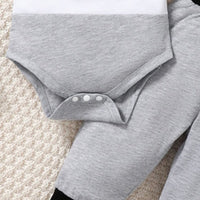 Boys Grey Bodysuit with Trackpants Set Sets   