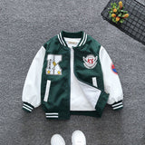Boys Green Basketball Printed Front Open Trendy Sporty Jacket