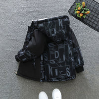 Boys Black Hooded Full Sleeves Fleece Lined Jacket Coats & Jackets   