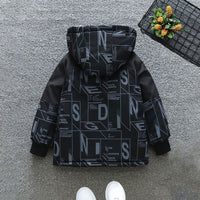 Boys Black Hooded Full Sleeves Fleece Lined Jacket Coats & Jackets   