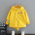 Boys Yellow Dinosaur Printed Front Open Hooded Trendy Jacket Coats & Jackets Yellow 1-2 Y 