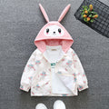 Girls Off- White Cute Rabbit Hooded Fashion Jacket Coats & Jackets Off White 1-2 Y 