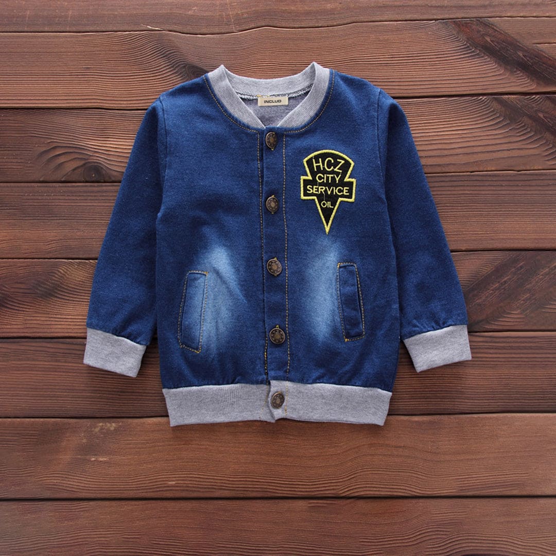 Boys Green Dinosaur Graphic T-Shirt With Denim Jacket & Pants Set Sets   