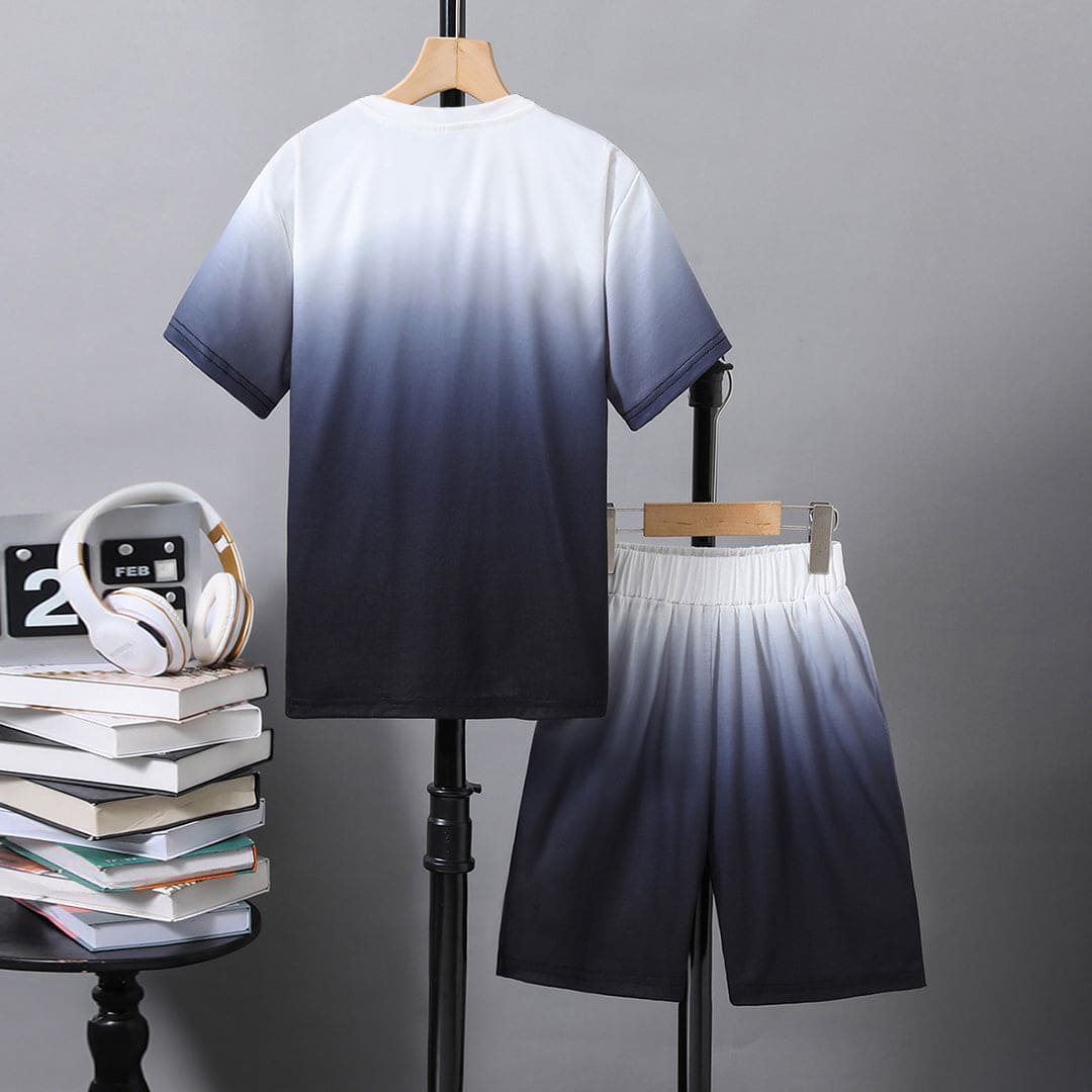 Boys Short Sleeve NASA Printed Tie and Dye T-Shirt With Shorts Set Sets   