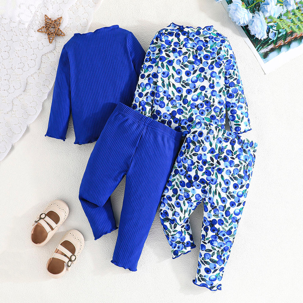 Girls Printed Top With Pants Set ( Pack of 2 ) Sets   