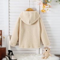Boys Khaki Fleece Hooded Sweatshirt Sweatshirts & Hoodies   