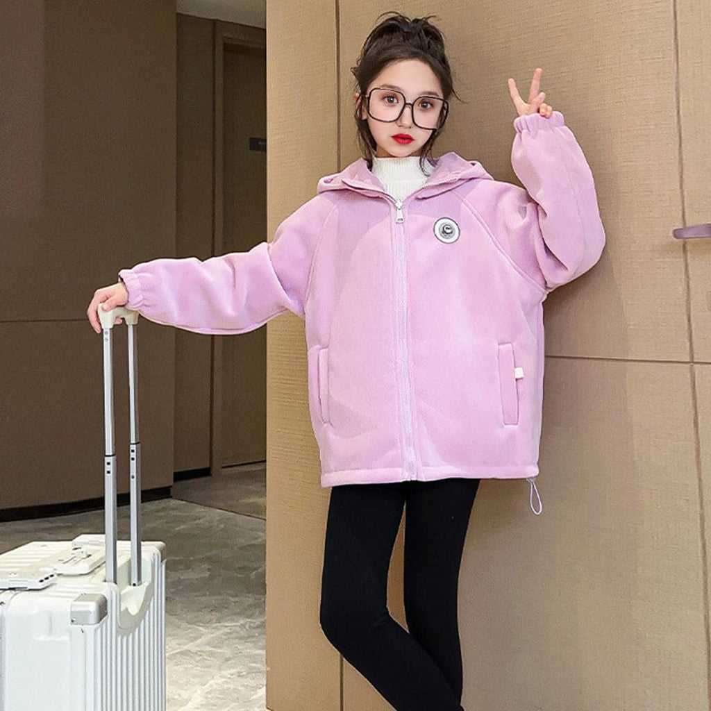 Girls Purple Double Sided Jacket Coats & Jackets   