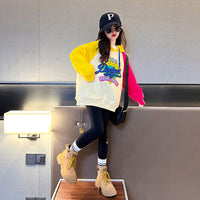 Girls Color-Blocked Fashion Hooded Sweatshirt Sweatshirts & Hoodies   