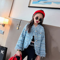 Girls Green Stylish Front Open Coat Coats & Jackets   