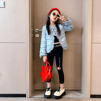 Girls Green Stylish Front Open Coat Coats & Jackets   