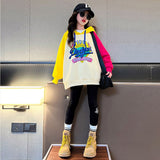 Girls Color-Blocked Fashion Hooded Sweatshirt