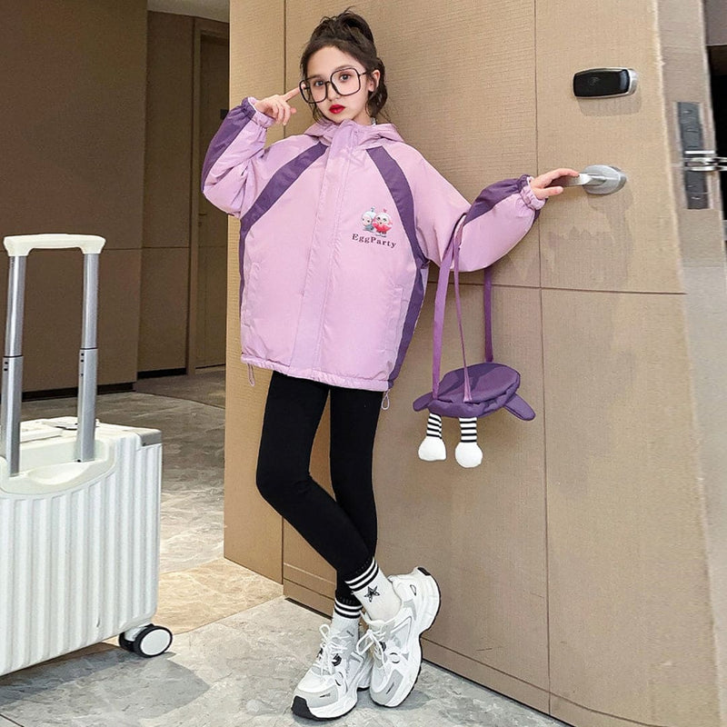 Girls Purple Double Sided Jacket Coats & Jackets   