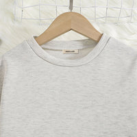 Girls Grey Knitted Crop Top with Pants Set Sets   