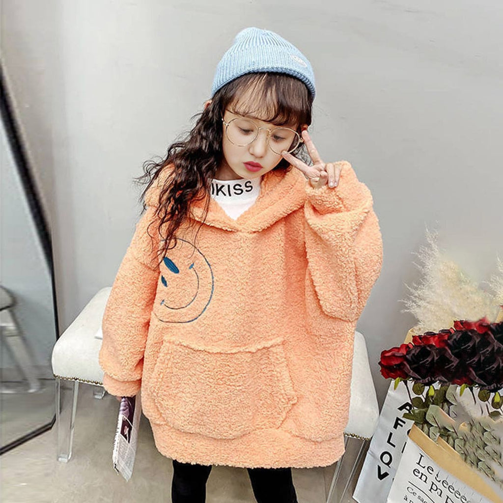 Girls Orange Long Sleeve Fashion Wool Oversized Sweater Sweaters & Cardigans Orange 3-4 Y 