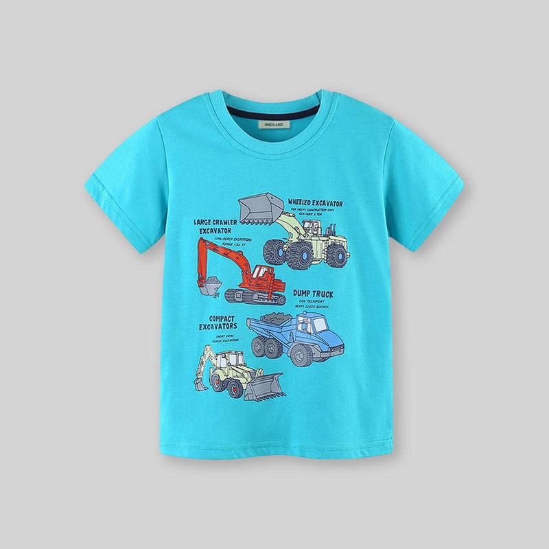 Boys Short Sleeve Truck Graphic T-Shirt Tshirts   