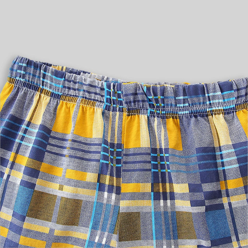 Boys Navy Car Print T-Shirt With Check Print Shorts Set Sets   