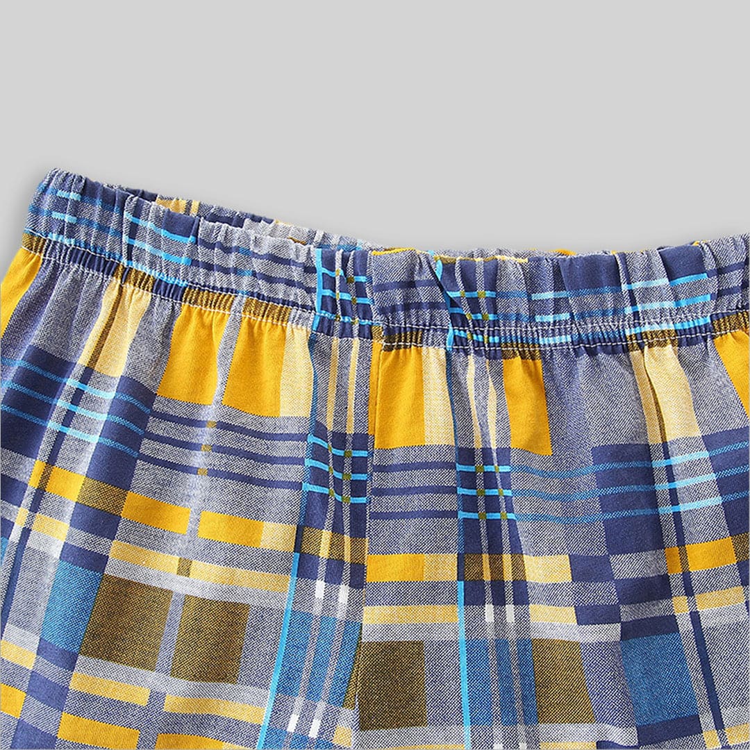 Boys Navy Car Print T-Shirt With Check Print Shorts Set Sets   