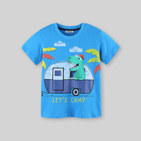 Boys Blue Dinosaur Graphic Short Sleeve T-Shirt Tshirts   