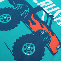 Boys Sea Green Car Graphic Short Sleeve T-Shirt Tshirts   