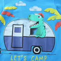 Boys Blue Dinosaur Graphic Short Sleeve T-Shirt Tshirts   