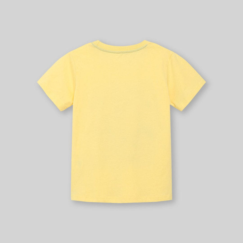 Boys Yellow Crane Graphic Short Sleeve T-Shirt Tshirts   