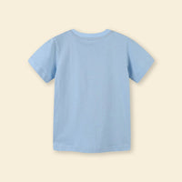 Boys Light Blue Rocket Graphic Short Sleeve T-Shirt Tshirts   