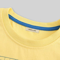 Boys Yellow Crane Graphic Short Sleeve T-Shirt Tshirts   