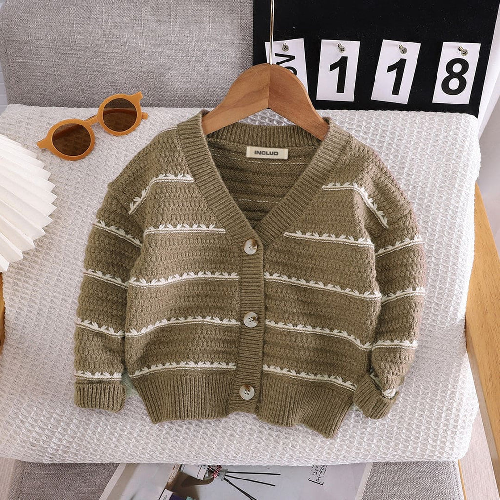 Boys Green Long Sleeves Knitted Cardigan Sweaters & Cardigans Light Green 1-2 Y 