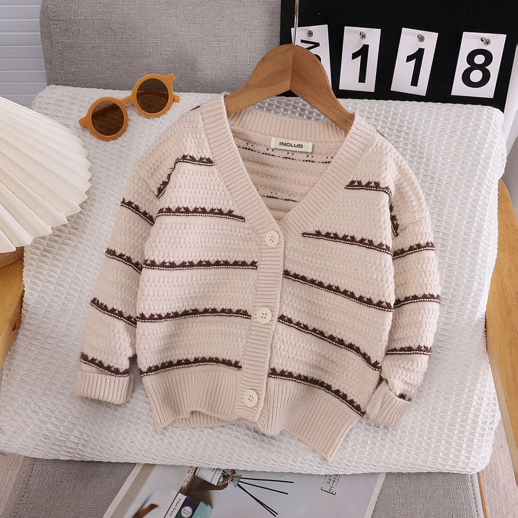 Boys Apricot Long Sleeves Knitted Cardigan Sweaters & Cardigans Apricot 1-2 Y 