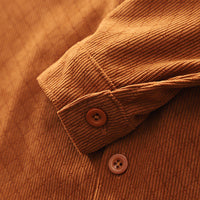Boys Orange Long Sleeve Corduroy Shirt With Pants Set Sets   
