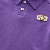 Boys Purple Long Sleeves T-Shirt With Denim Jeans Set Sets   