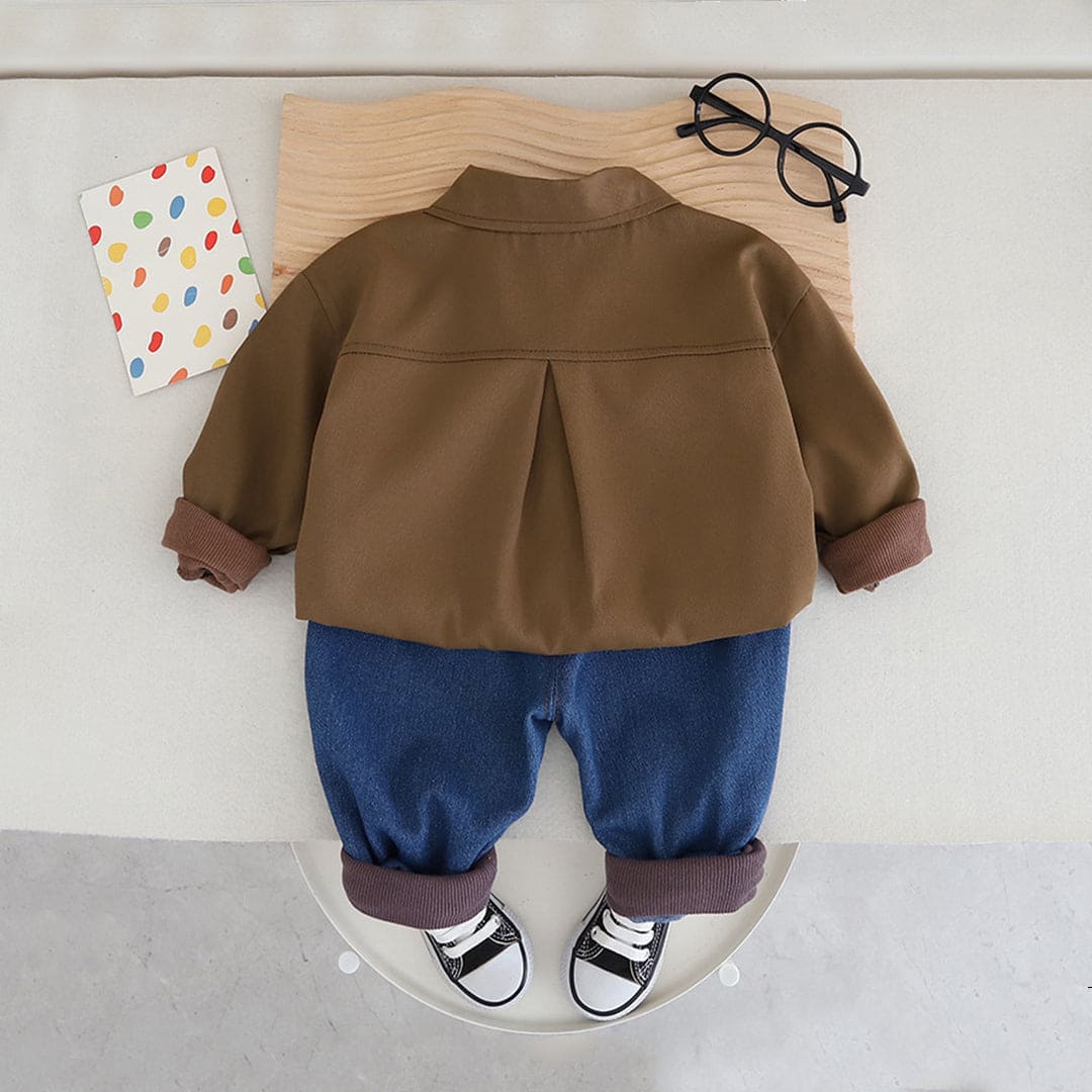 Boys Over Sized Shirt With Denim Jeans Set Sets