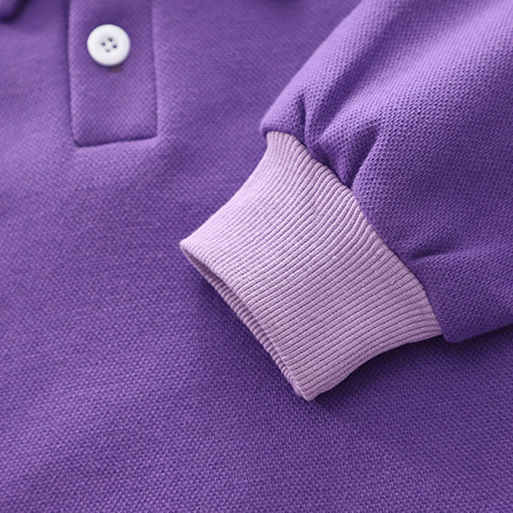 Boys Purple Long Sleeves T-Shirt With Denim Jeans Set Sets   