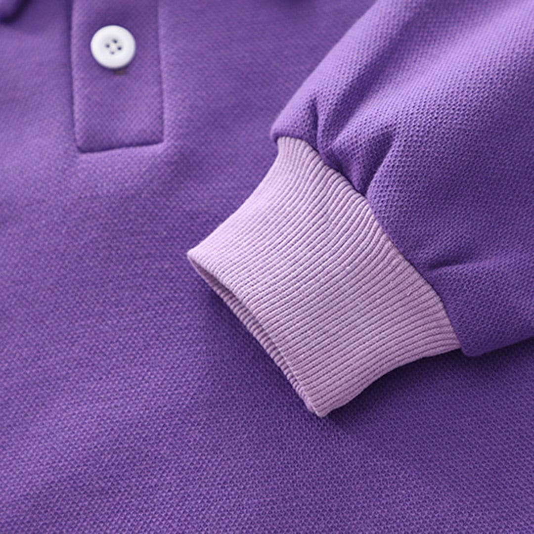 Boys Purple Long Sleeves T-Shirt With Denim Jeans Set Sets   