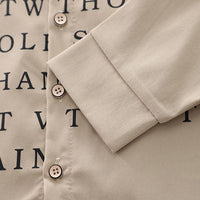 Boys Typography Print Khaki Shirt With T-Shirt & Denim Jeans Set Sets   