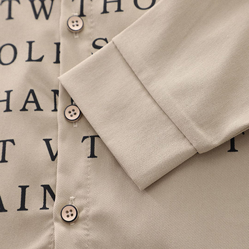 Boys Typography Print Khaki Shirt With T-Shirt & Denim Jeans Set Sets   
