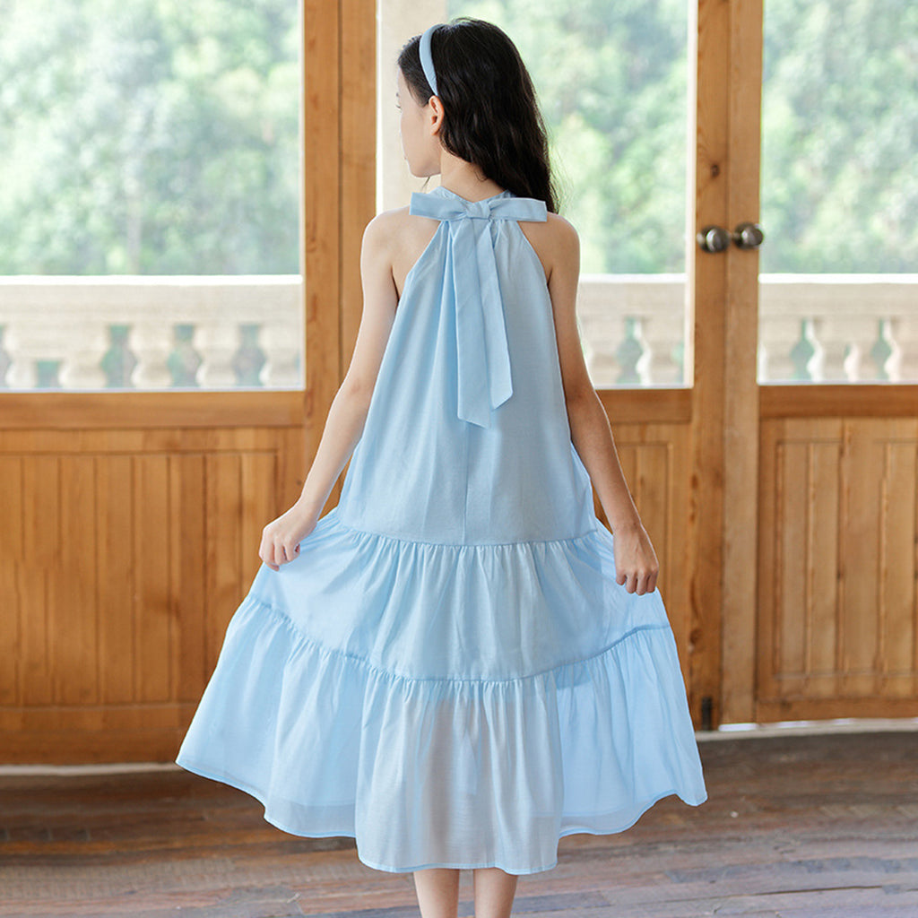 Girls Halter Neck Sleeveless Casual Dress Casual Dresses   