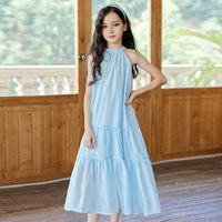 Girls Halter Neck Sleeveless Casual Dress Casual Dresses   