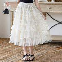 Girls Sleeveless Top With Layered Skirt Set Sets   