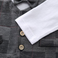 Boys Grey Check Coat With T-Shirt & Trouser Set Sets   