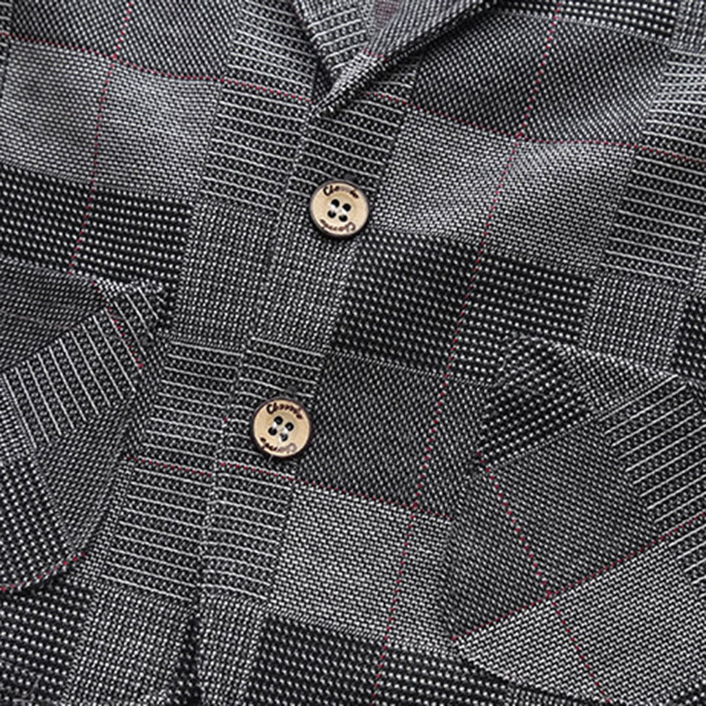 Boys Grey Check Coat With T-Shirt & Trouser Set Sets   