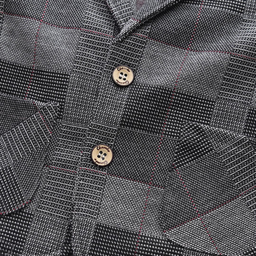 Boys Grey Check Coat With T-Shirt & Trouser Set Sets   