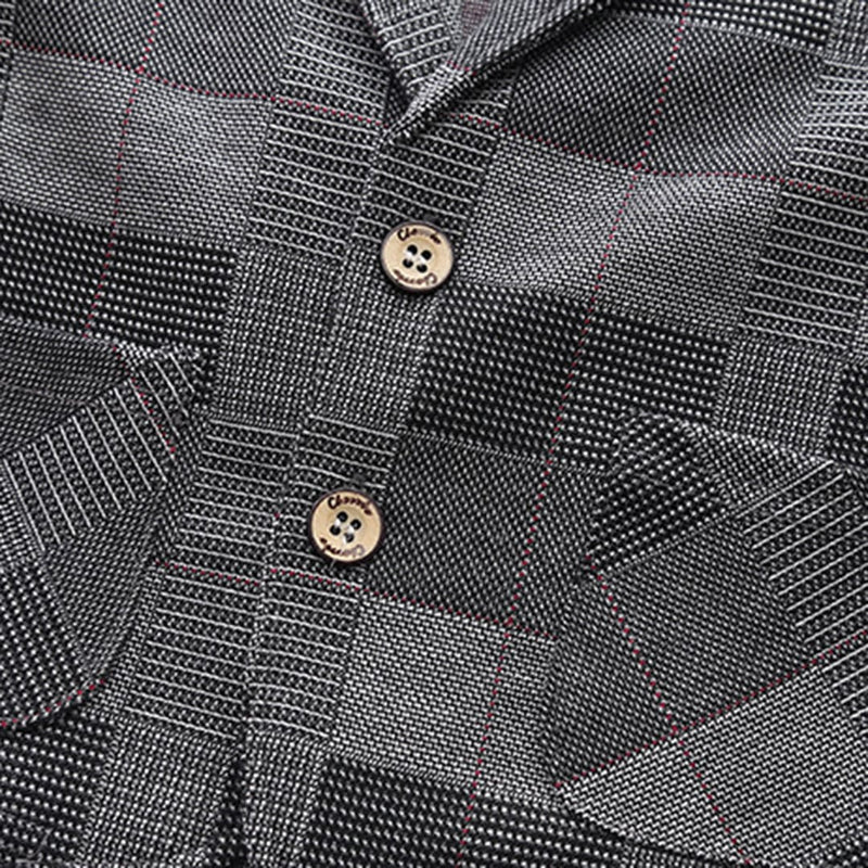 Boys Grey Check Coat With T-Shirt & Trouser Set Sets   