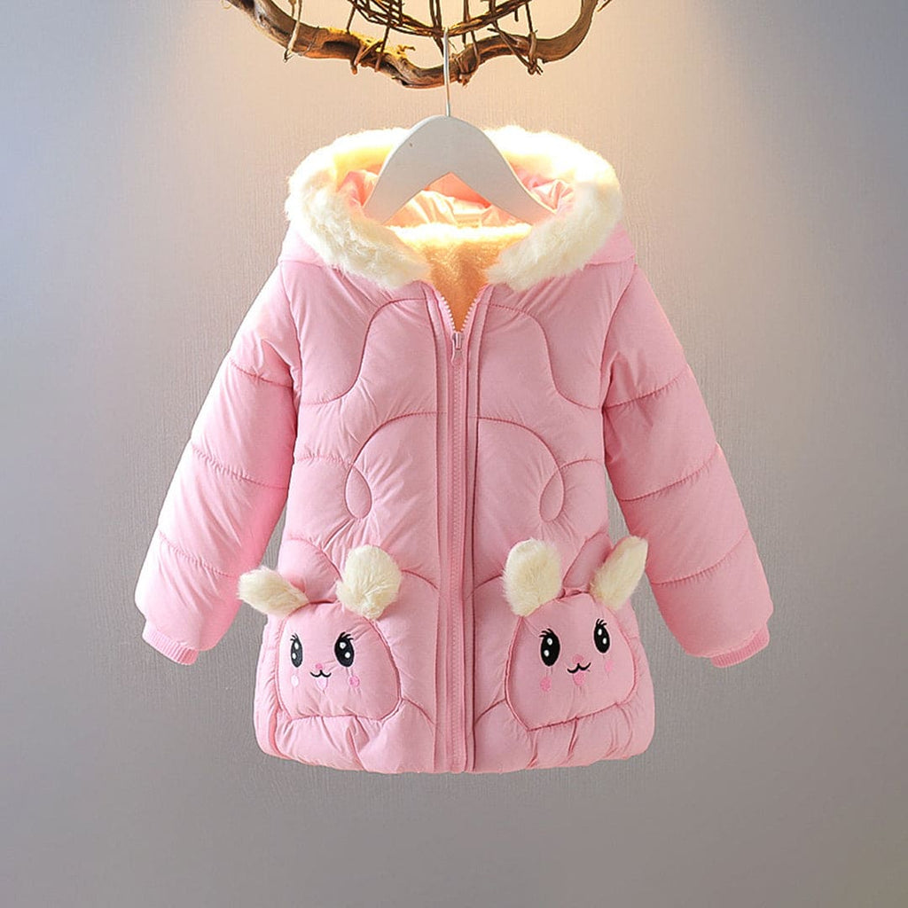 Girls Light Pink Winterwear Hooded Puffer Jacket Coats & Jackets Light Pink 1-2 Y 