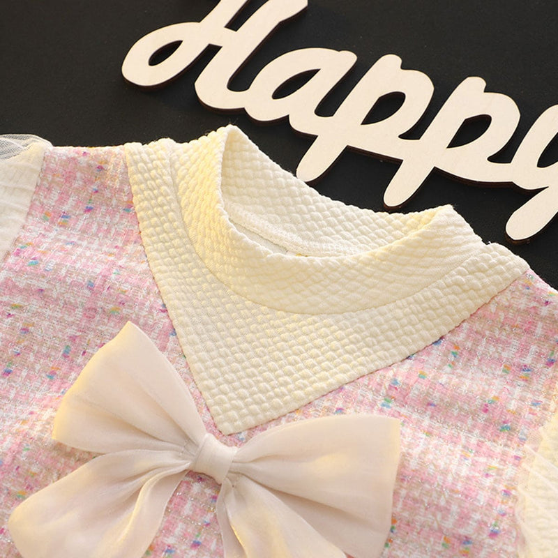 Girls Pink Winterwear Full Sleeves A-Line Party Dress Party Dresses   