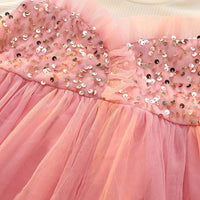 Girls Pink Sequins Embellished Full Sleeves Party Wear Dress Party Dresses   