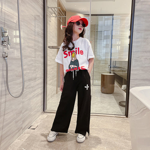 Girls Printed Short Sleeves T-shirt Tshirts   