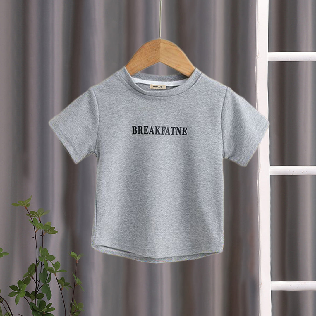 Girls Grey Printed T-shirt Tshirts Grey 3-4 Y 